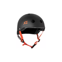 Skateboard helmet S-One LIFER BLACK MATTE ORANGE STRAPS 2024 
