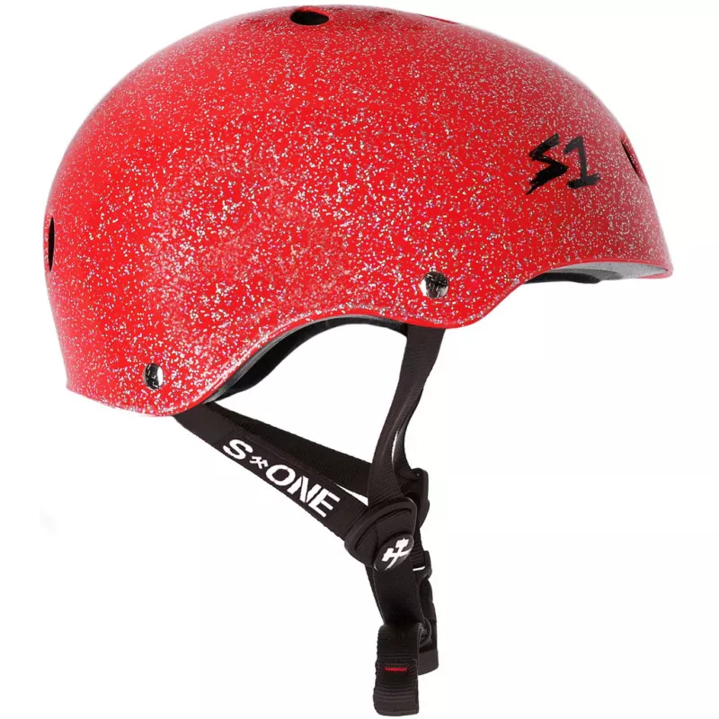 Skateboard helmet S-One LIFER RED GLITTER 2024 
