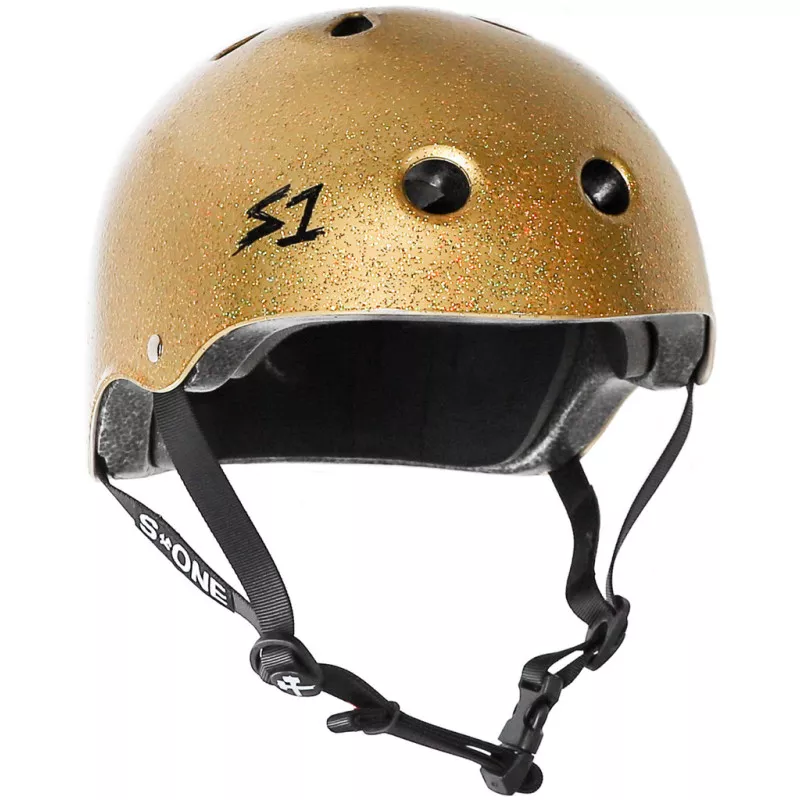 Casque de skateboard S-One Lifer Gold Gloss Glitter 2024 