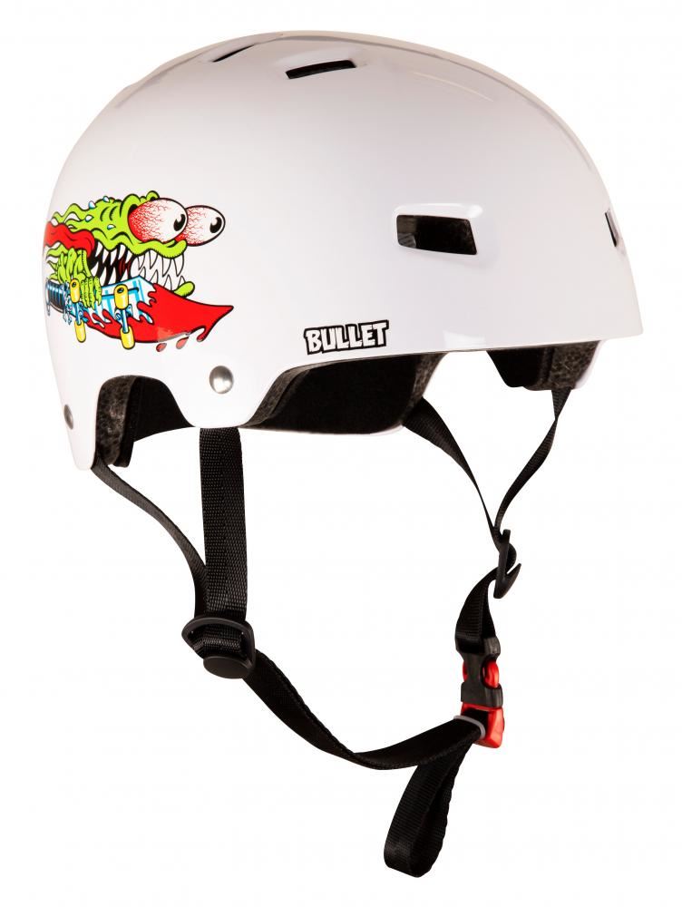 Skateboard-Helm Bullet X Santa Cruz Slasher Youth Gloss White 2023 